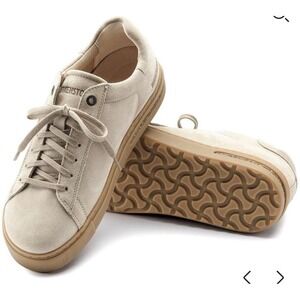 Birkenstock Bend Suede Low Top Sneakers Light Gray Lace Up Comfort ShoesWomen 37